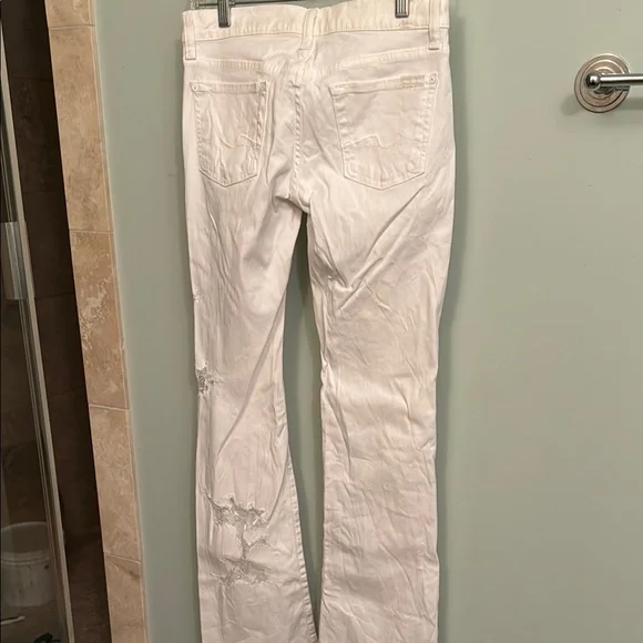 7 For All Mankind Embellished White Jeans EUC - Picture 2 of 7